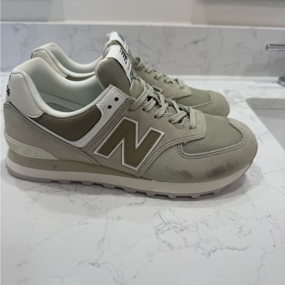 New Balance 574 Olive/Dark Stoneware Sneakers
